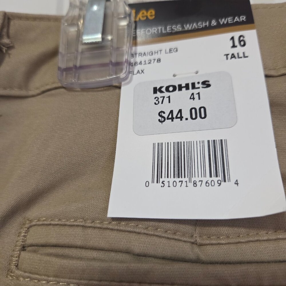 NEW, Lee twill cotton pants, size 16 Tall - Picture 4 of 4